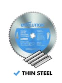 Evolution 355mm Thin Steel Cutting 90T Chop Saw Blade